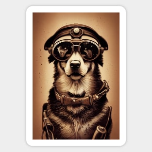 Vintage german shepherd portrait Sticker